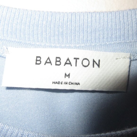 Babaton Aritzia Women's Medium Top Norris Drop Shoulder Flowy Tee Blue EUC - Picture 2 of 7